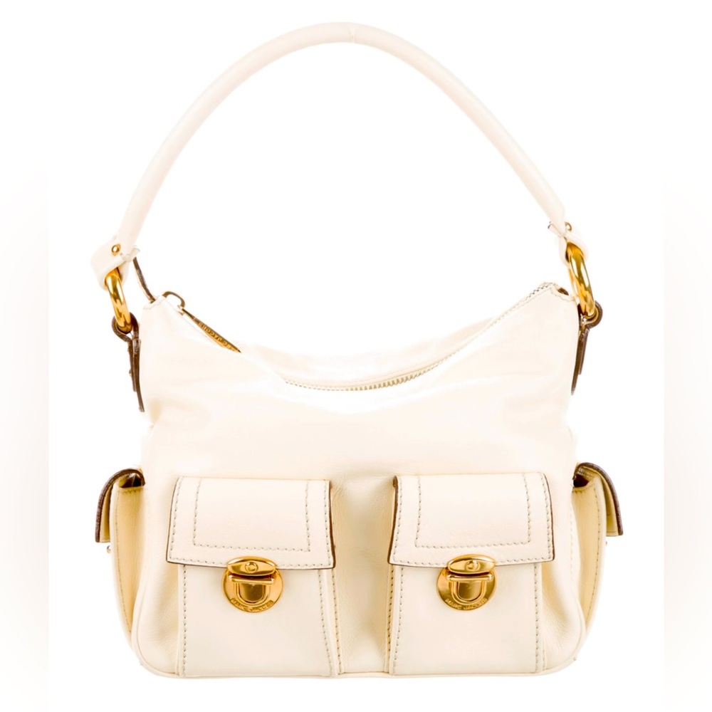 Marc Jacobs Cream Shoulder Bag with Gold Details